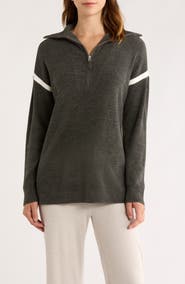 Barefoot Dreams® CozyChic Ultra Lite® Side Stripe Half Zip Pullover
