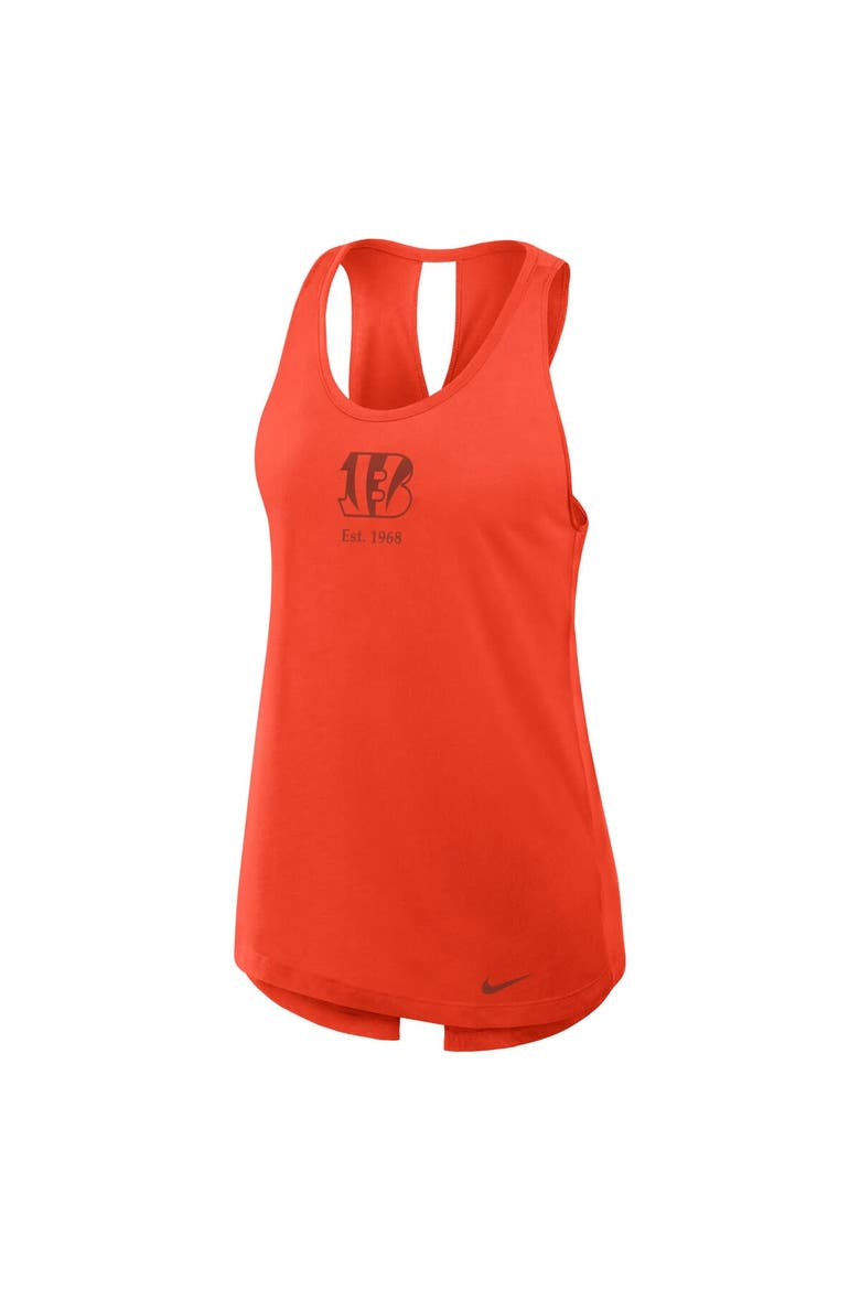 Women's Nike Orange Cincinnati Bengals Glory Crisscross Performance Tank Top, Alternate, color, Orange