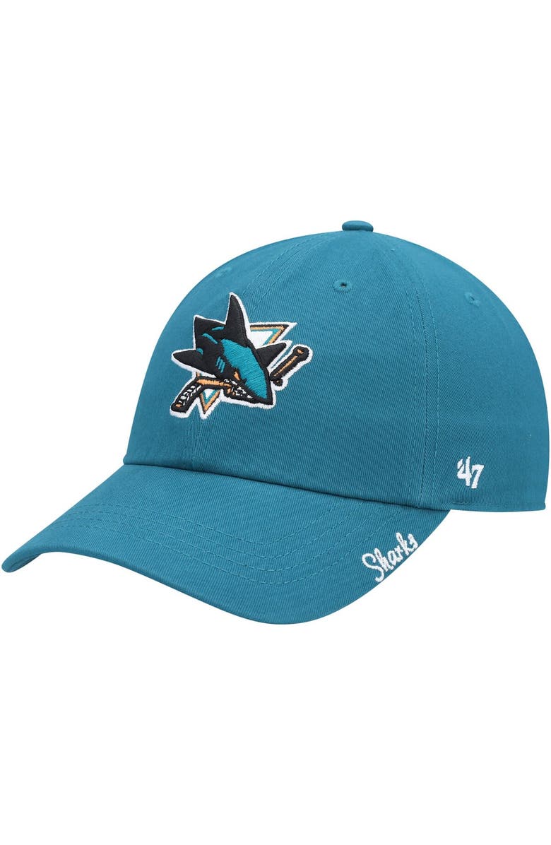 '47 Women's '47 Teal San Jose Sharks Team Miata Clean Up Adjustable Hat, Main, color, Teal