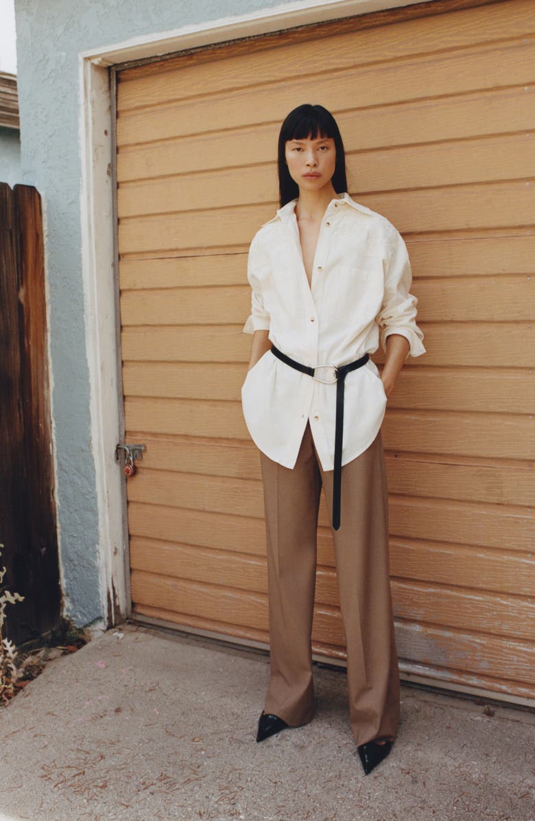 MANGO Pleat Front Wide Leg Suit Pants, Alternate, color,