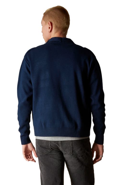 Members Only Iconic Racer Sweater In Navy