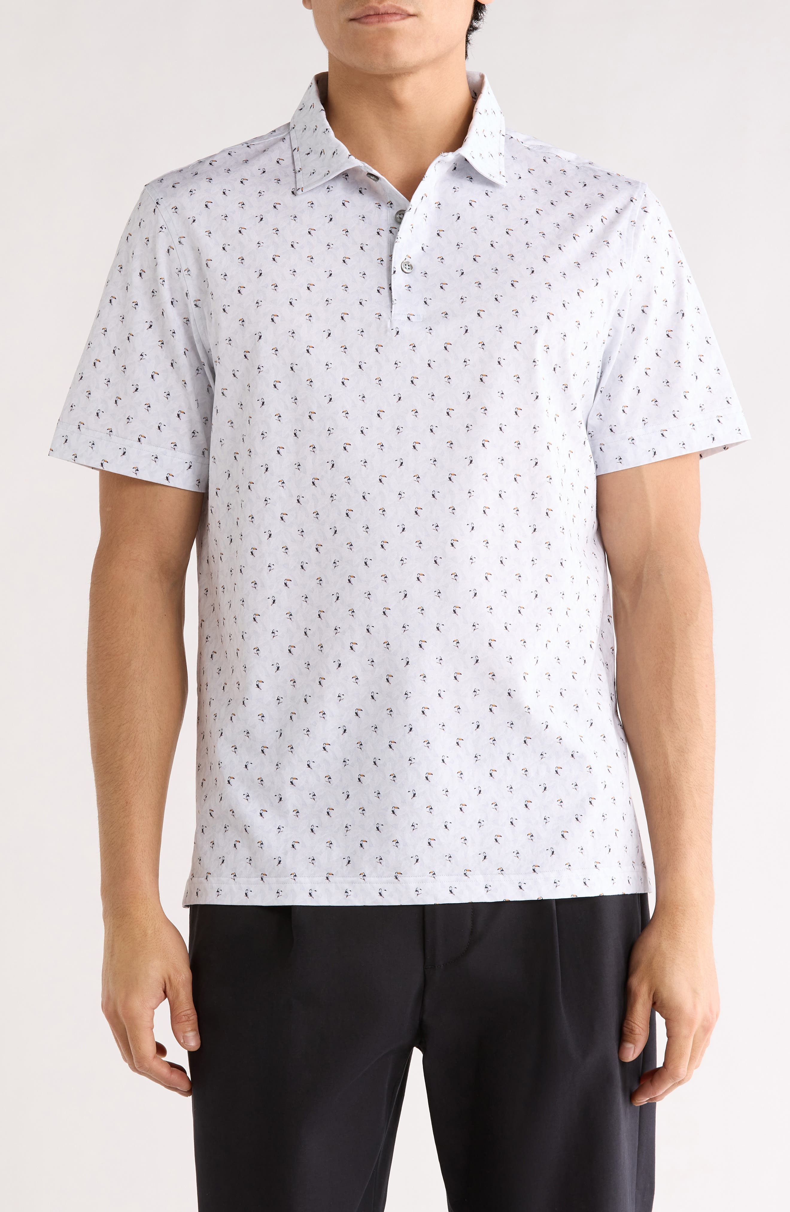 Bugatchi Victor OoohCotton® Toucan Print Polo