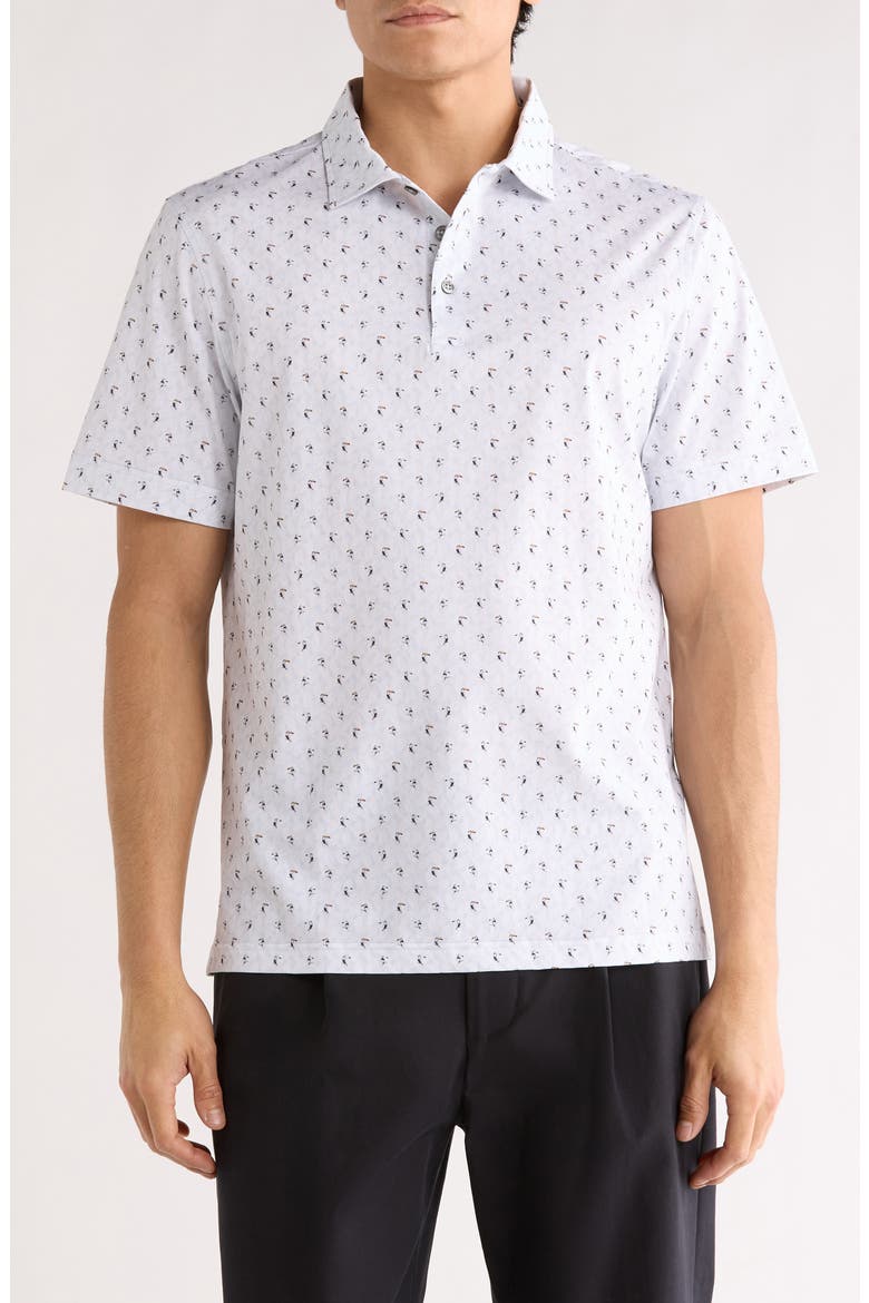 Victor OoohCotton® Toucan Print Polo, Main, color, CEMENT