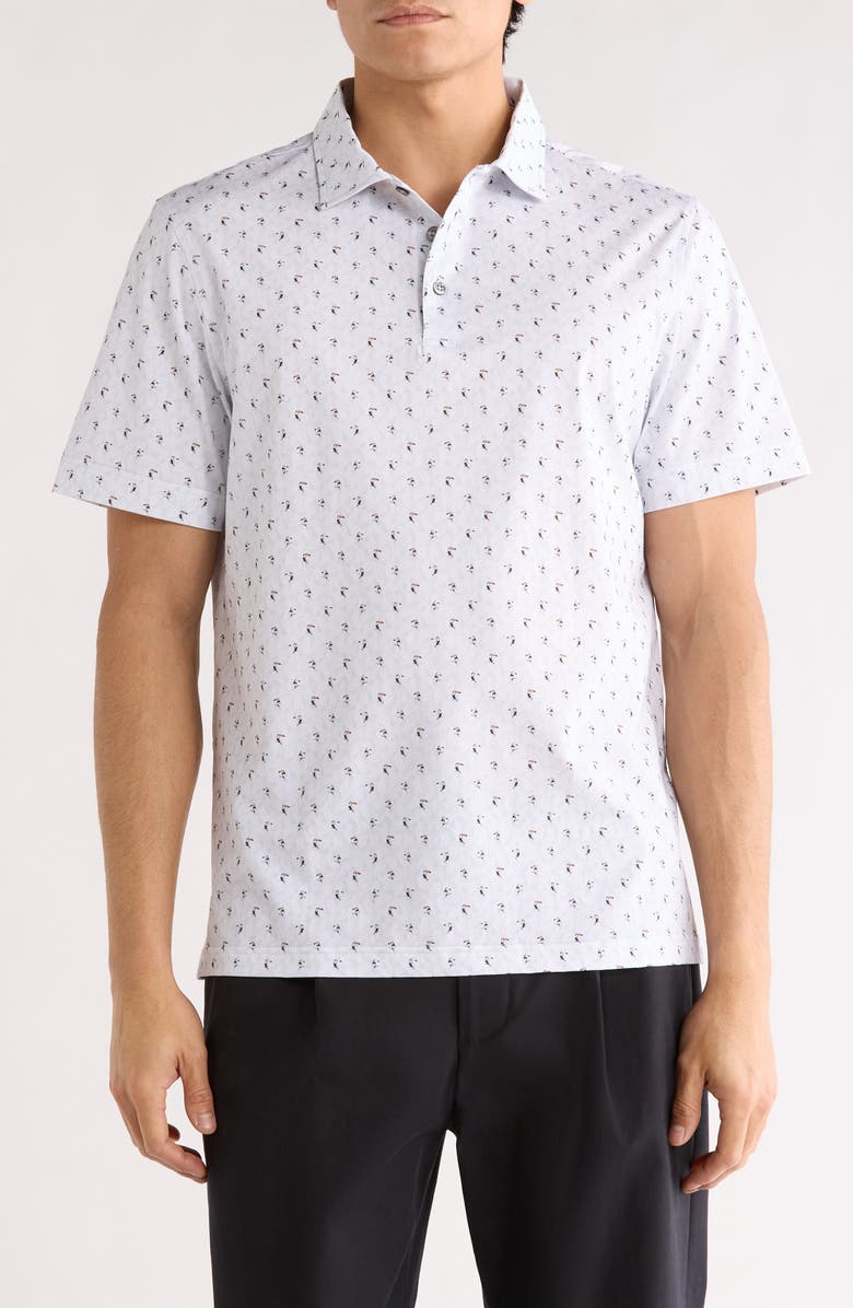 Bugatchi Victor OoohCotton<sup>®</sup> Toucan Print Polo, Main, color, Cement
