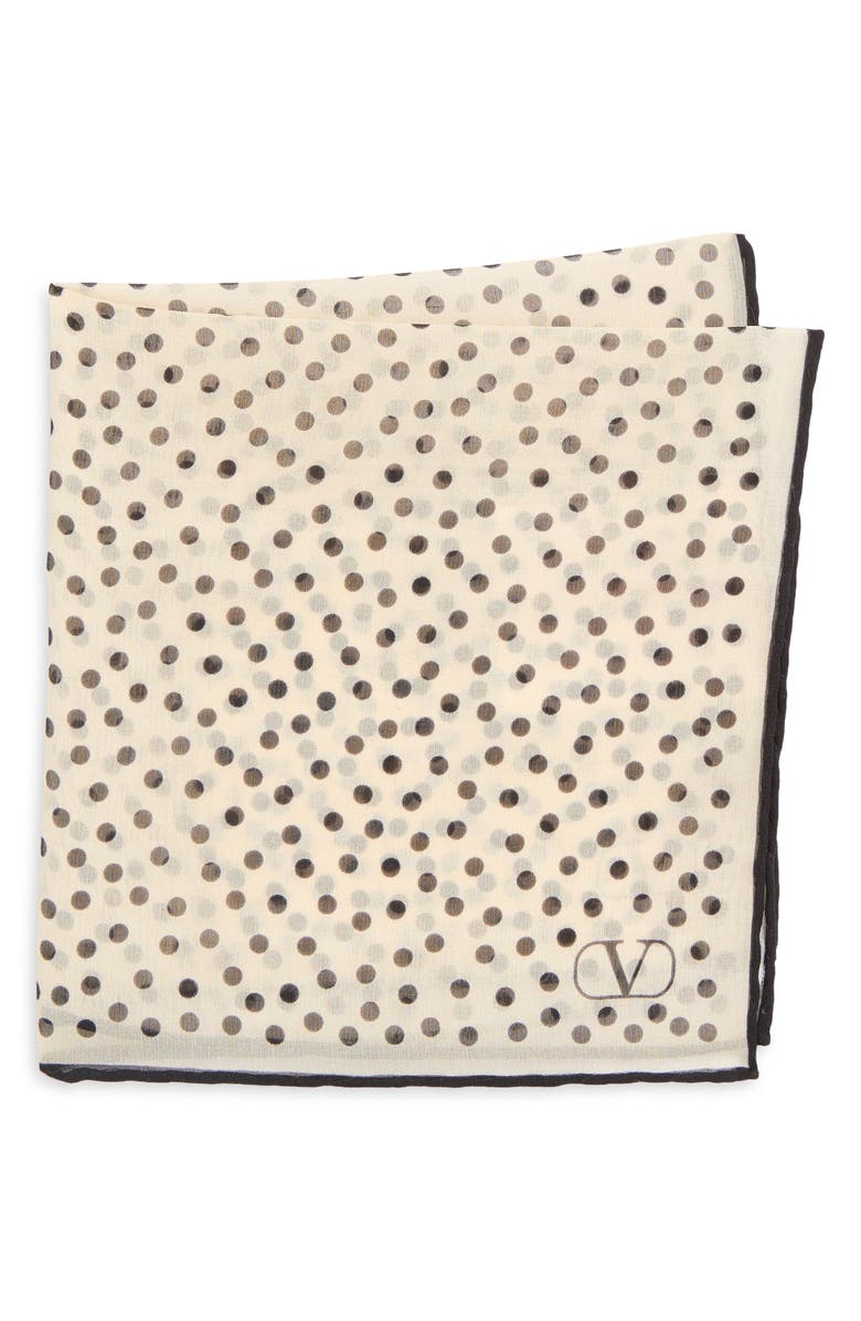 Valentino Garavani Qulitie 67 Square Silk Scarf, Main, color, Bianco/ Blue