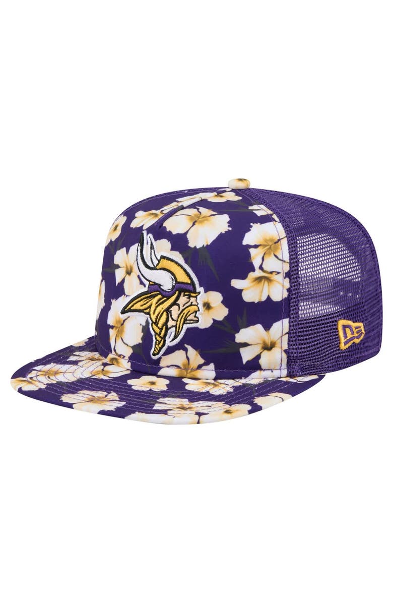 New Era Men's New Era Purple Minnesota Vikings Adventure Pattern Golfer Snapback Hat, Main, color, 