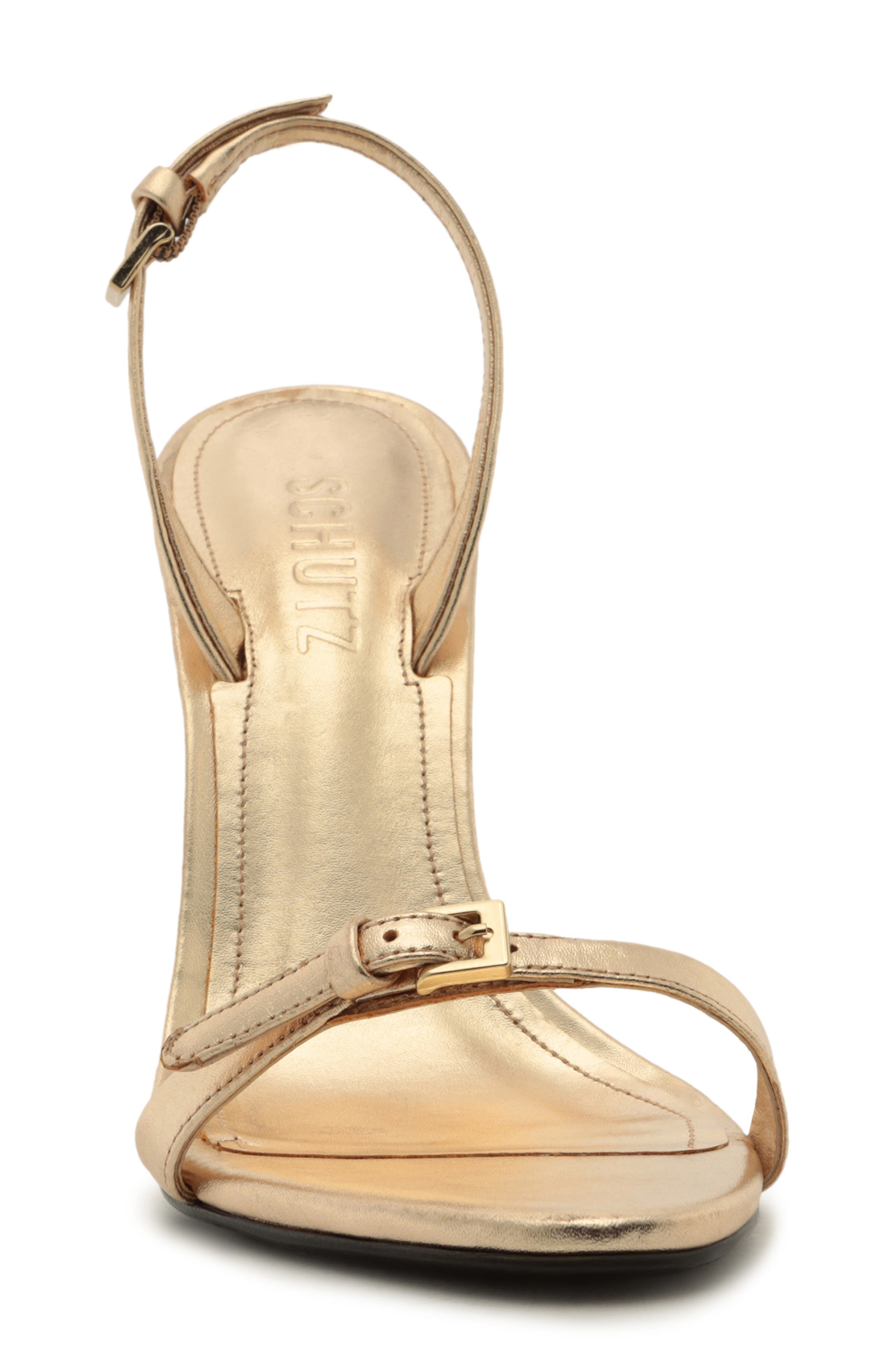 Schutz Aurora Slingback Sandal, Alternate, color, Platina
