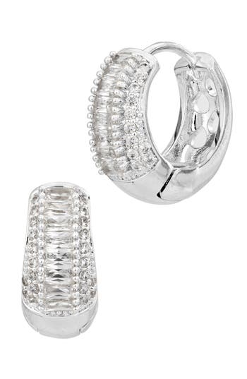 Savvy Cie Jewels Mixed Cubic Zirconia Huggie Hoop Earrings