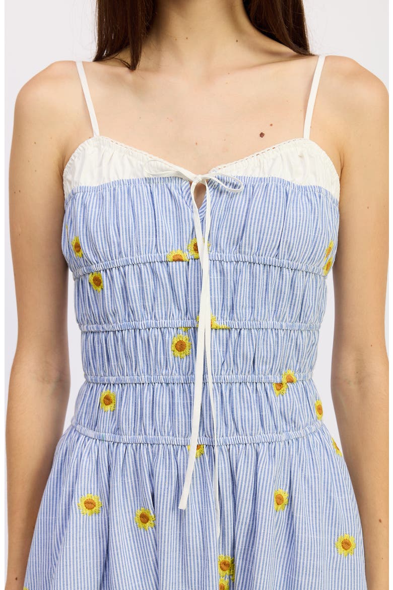 Sonnie Embroidered Detail Stripe Maxi Dress, Alternate, color, BLUE YELLOW