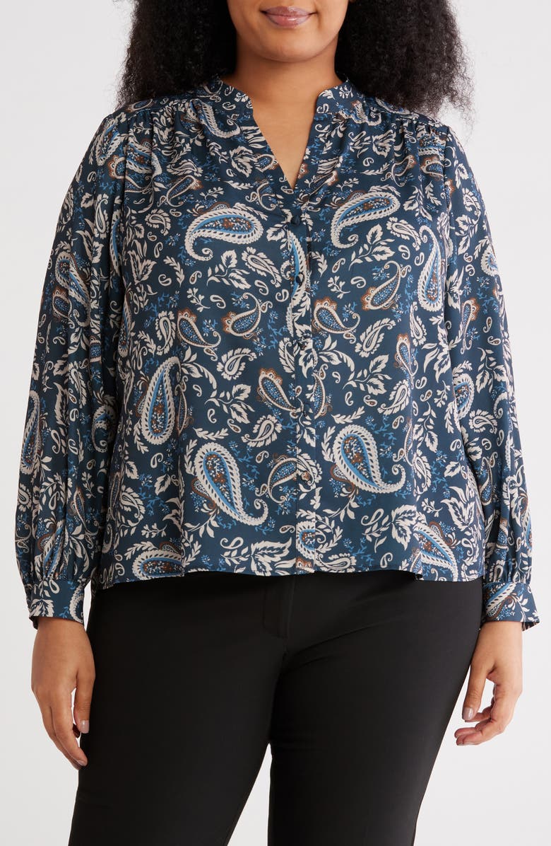 Gemma + Jane Paisley Long Sleeve Button-Up Shirt, Main, color, Arabesque Paisley