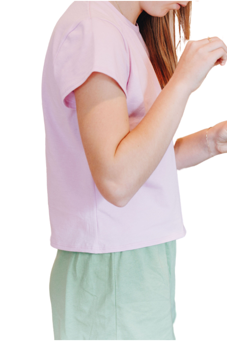 Breeze Cotton Short Sleeve T-Shirt, Alternate, color, Lilac
