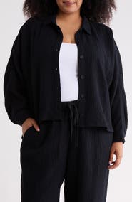 Eileen Fisher Classic Collar Stretch Organic Cotton Jacket