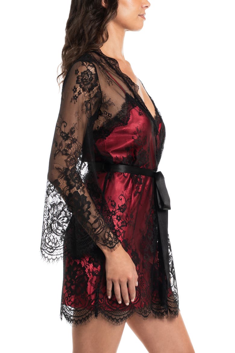 Britta Lace Robe, Alternate, color, BLACK