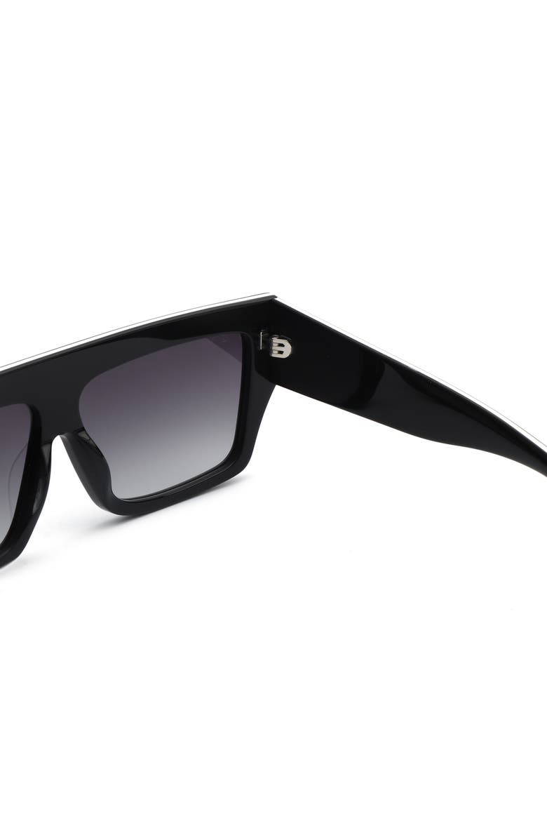 NYC Square Sunglasses, Alternate, color, Black/Black
