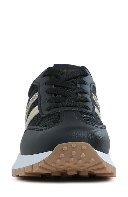 Shop London Rag Tapers Glitter Sneaker In Black Gold