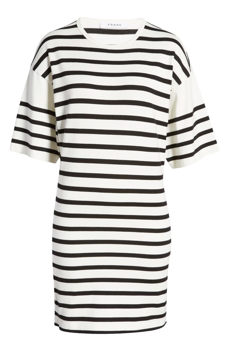FRAME Slouchy Stripe Organic Cotton T-Shirt Dress, Alternate, color, 
