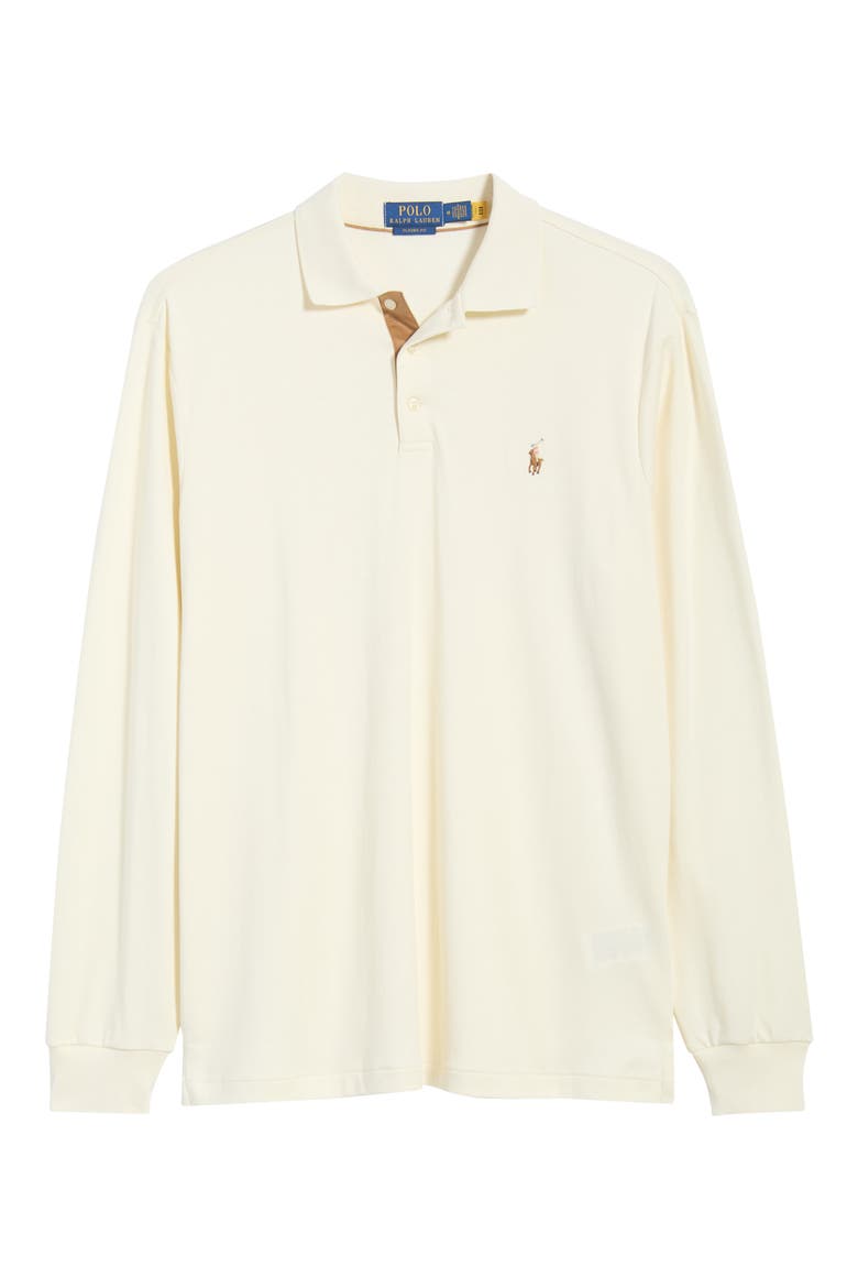 Long Sleeve Pima Cotton Polo, Main, color, PALE CREAM
