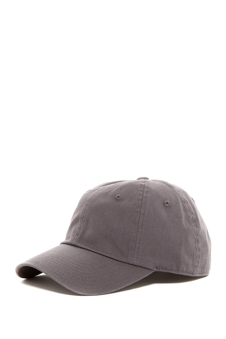 Washed Cotton Twill Cap, Main, color, COOL GREY