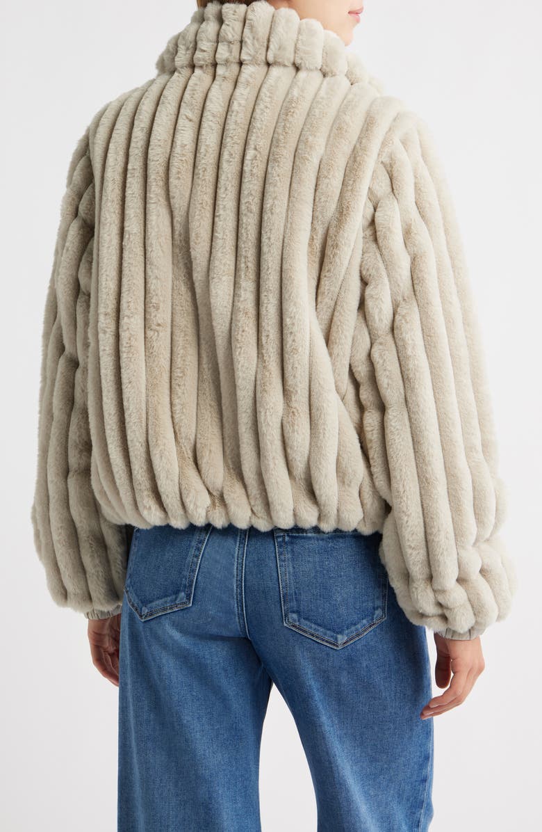 Save The Duck Elina Faux Fur Jacket, Alternate, color, Rainy Beige