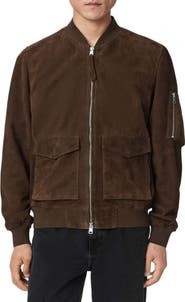 AllSaints Rokko Suede Bomber Jacket