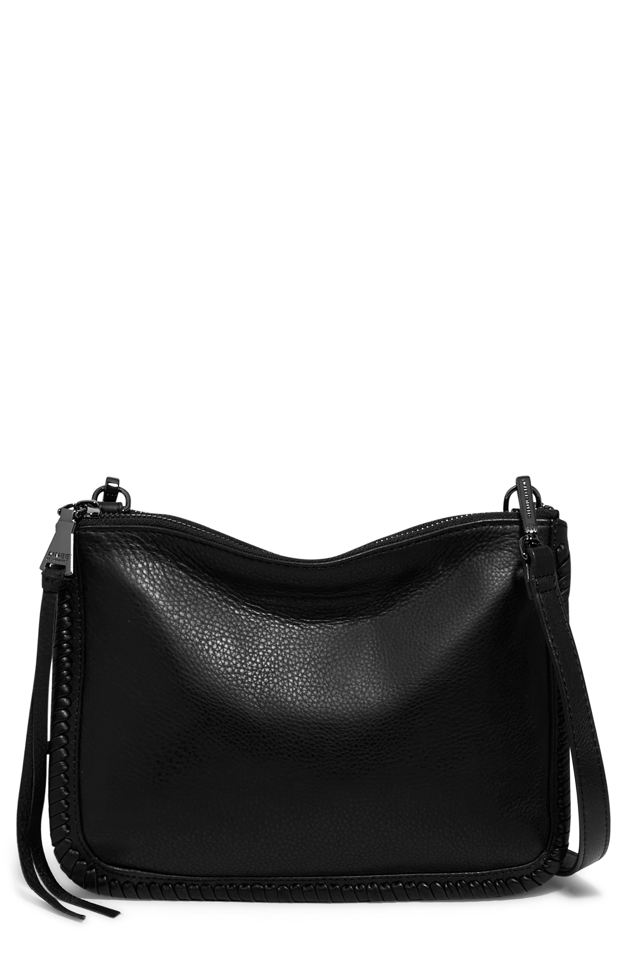AIMEE Famous Double Zip Leather Crossbody Bag, Main, color, 