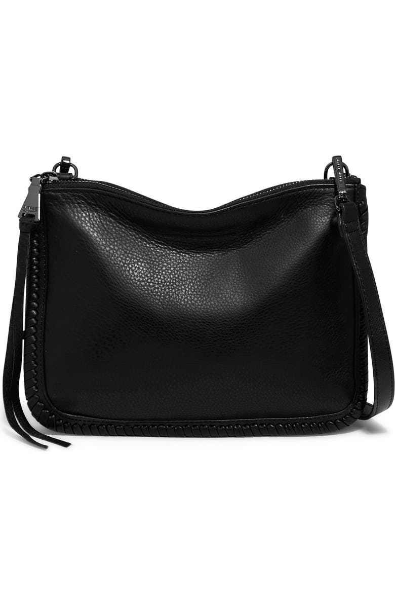 AIMEE Famous Double Zip Leather Crossbody Bag, Main, color,