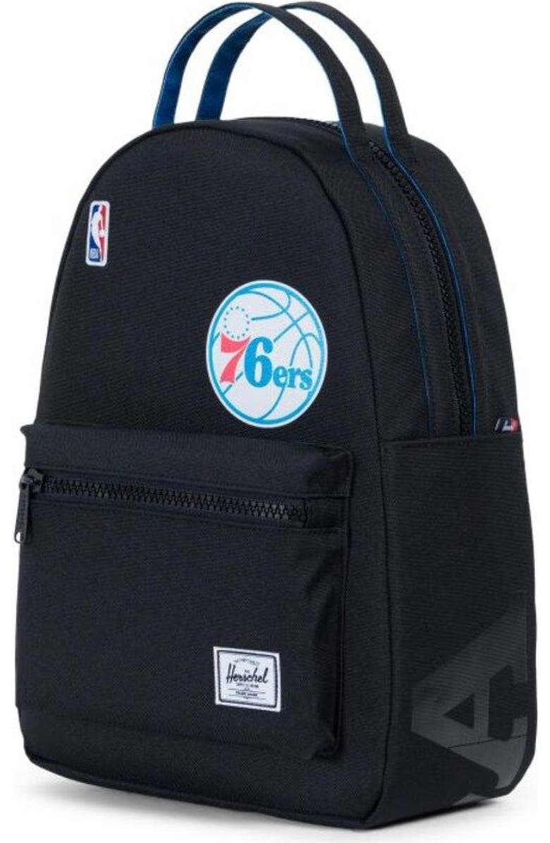Herschel Supply Co. Black Philadelphia 76ers Nova Small Backpack, Alternate, color,