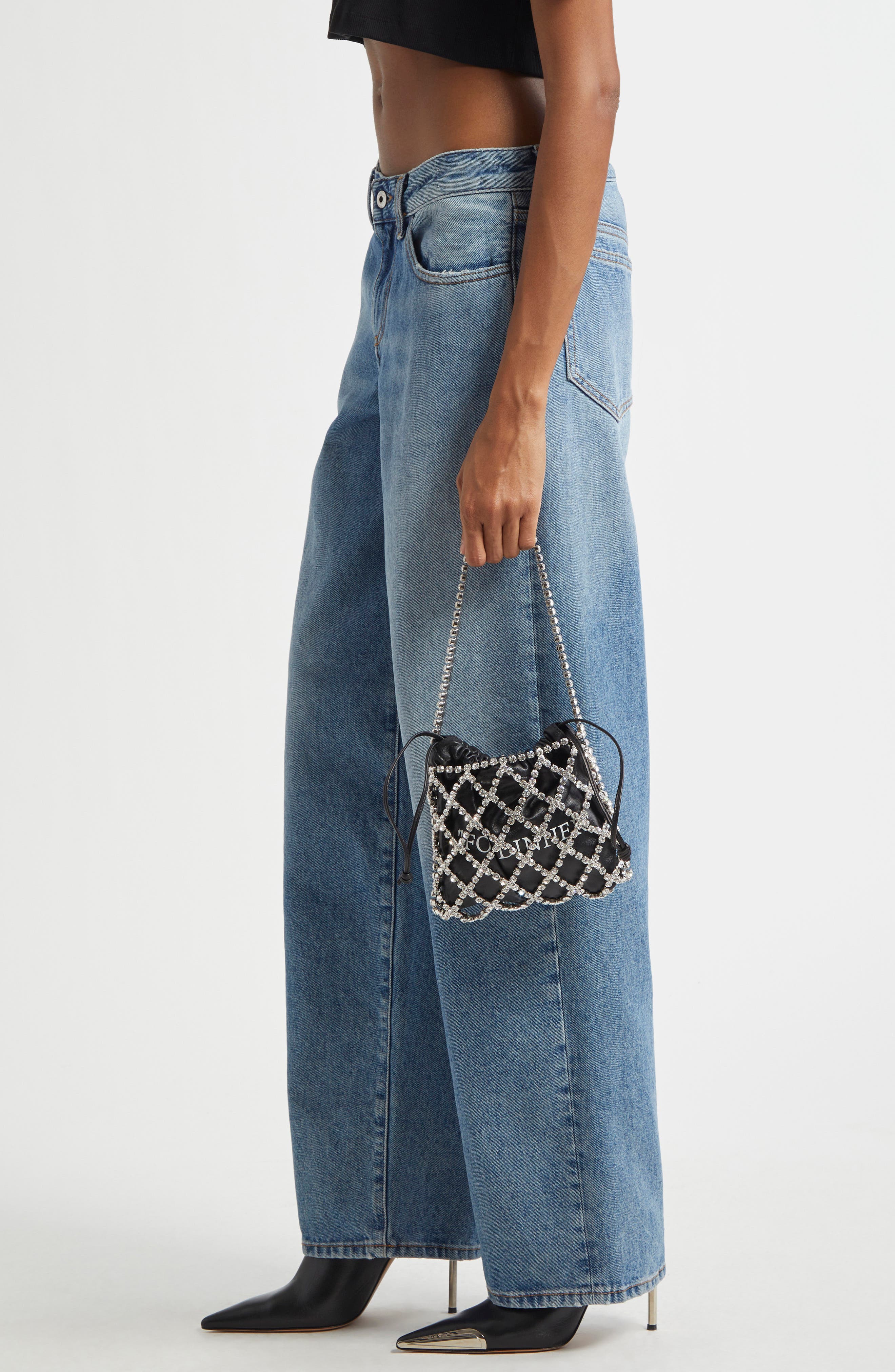 Off-White For Dinner Crystal Shoulder Bag, Alternate, color, 