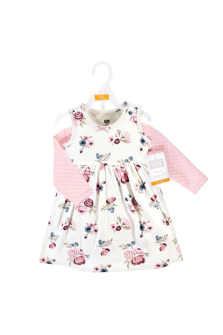 Quilted Cardigan and Dress, Alternate, color, Dusty Rose Floral