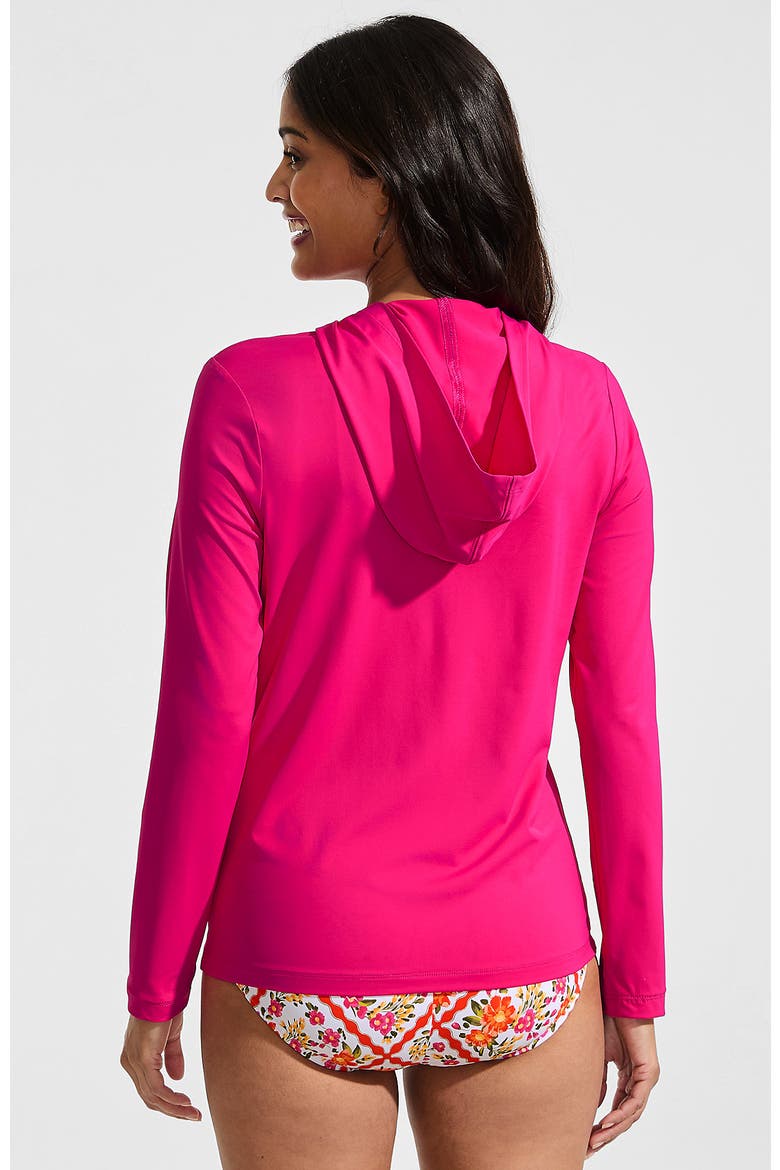 SunShade UPF 50 Long Sleeve Hooded Full Zip Rash Guard, Alternate, color, Riviera Rose