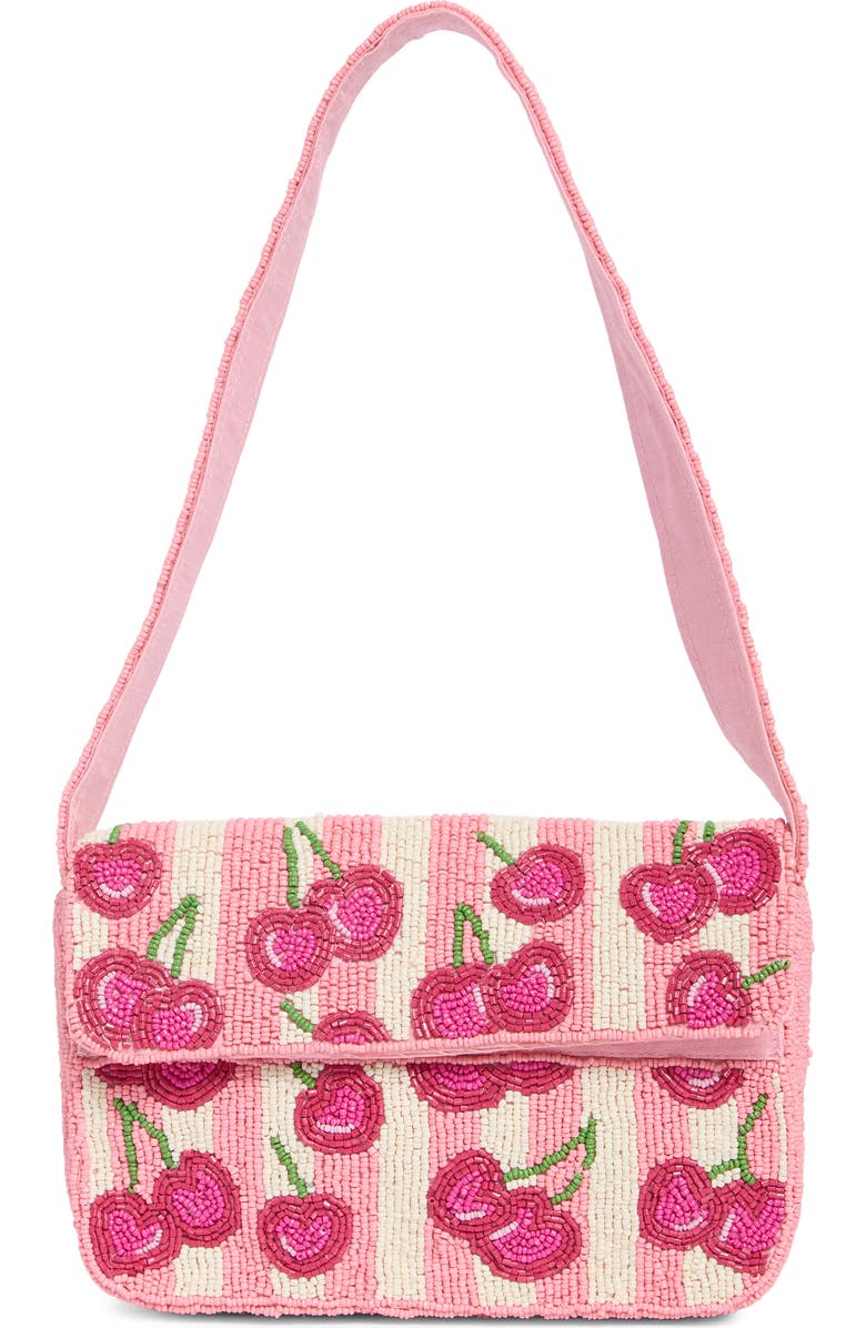 Collection XIIX Beaded Cherries Baguette Shoulder Bag, Main, color, Multi