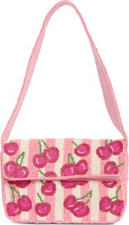 Collection XIIX Beaded Cherries Baguette Shoulder Bag