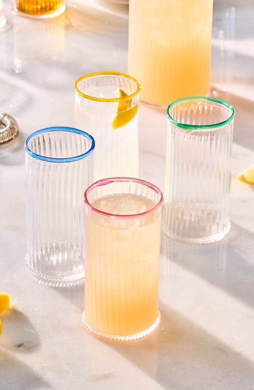 Juliska Nell Set Of 4 Highball Glasses In Blush