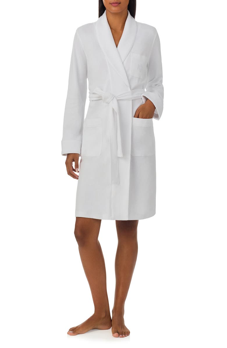 Lauren Ralph Lauren Quilted Collar Robe, Main, color, White