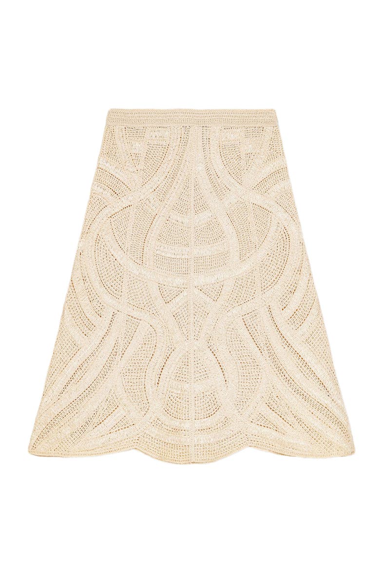 Long crochet skirt, Alternate, color, Beige
