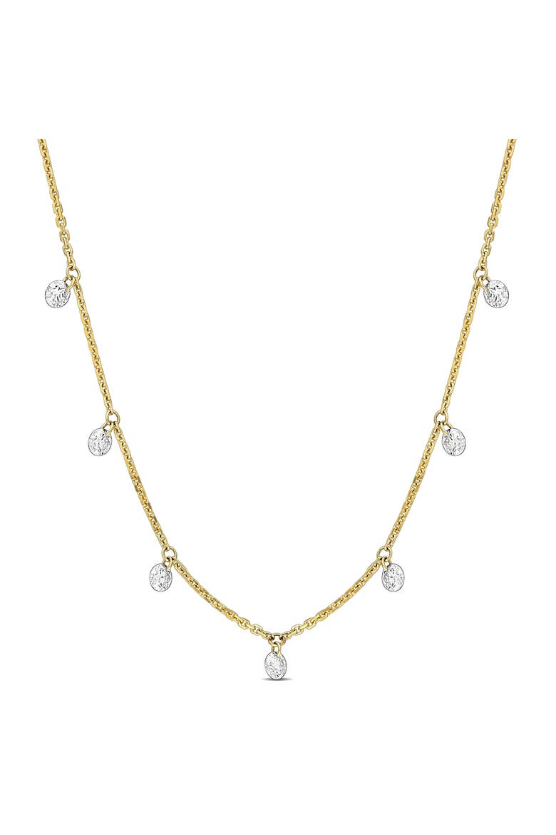 3/5 CTW Lab-Grown Diamond Station Necklace 14K, Main, color, Yellow Gold