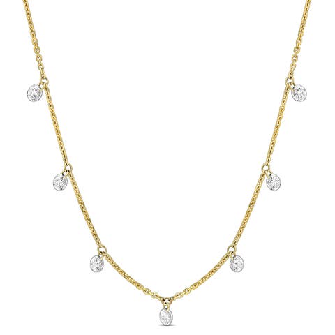 3/5 CTW Lab-Grown Diamond Station Necklace 14K