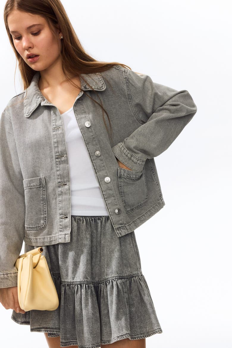 Denim Jacket, Alternate, color, Light denim gray