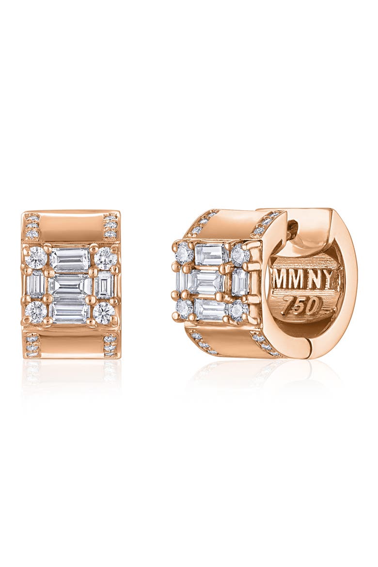 Clarity Diamond Huggie Hoop Earrings, Alternate, color, 18K ROSE GOLD