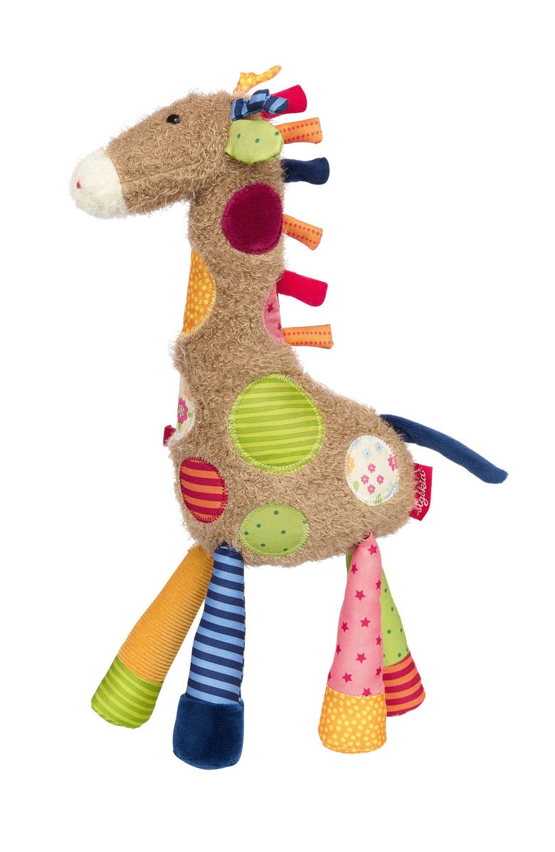 sigikid Patchwork Giraffe Plush Toy, Main, color, Multicolored