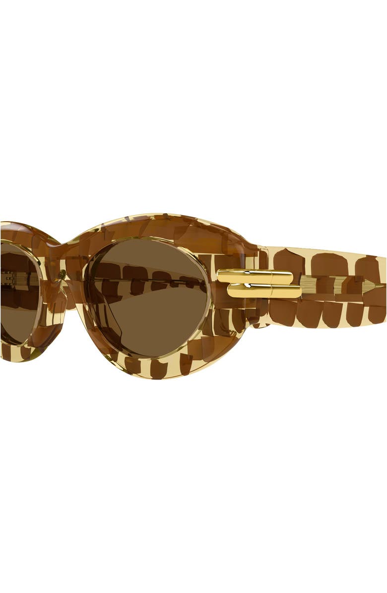 Bottega Veneta 51mm Oval Sunglasses, Alternate, color, Brown