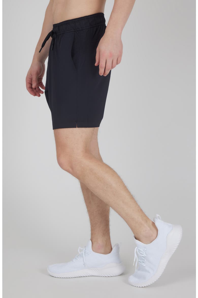 Power Piqué Stretch Knit Shorts, Alternate, color, BLACK