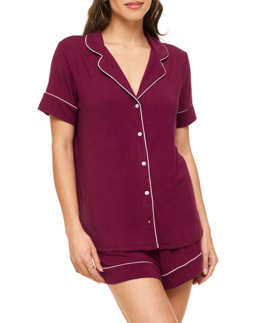 Adore Me Jayne Short Pajama Set In Dark Purple