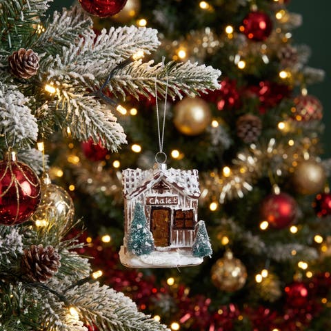 Handblown Glass House Ornament with LED