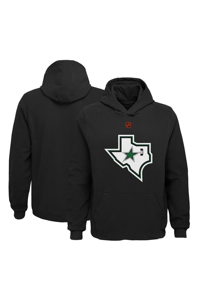 Outerstuff Youth Black Dallas Stars Special Edition 2.0 Secondary Logo Fleece Pullover Hoodie, Main, color,