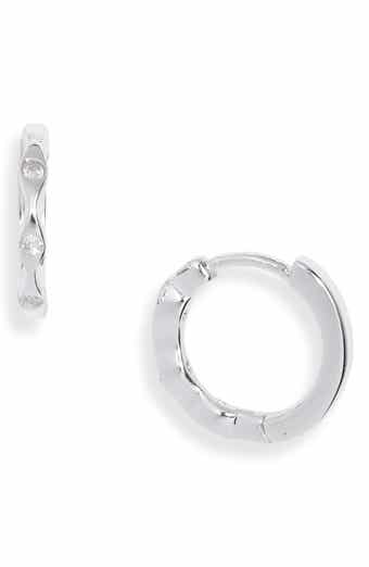 ARGENTO VIVO Sterling Silver Cubic Zirconia Huggie Earrings