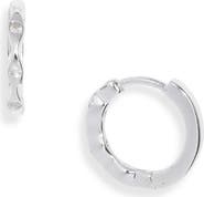 Argento Vivo Sterling Silver Cubic Zirconia Huggie Earrings