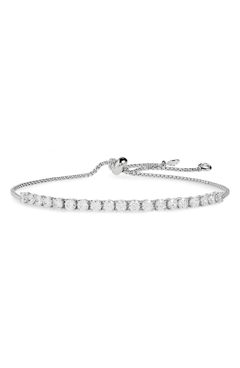 Nordstrom Cubic Zirconia Tennis Slider Bracelet, Main, color, Clear/ Silver