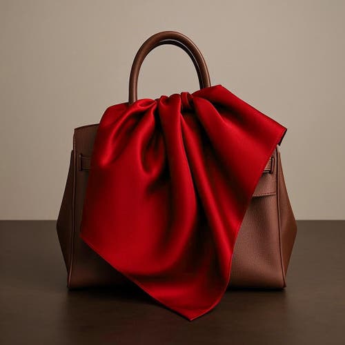 Silksilky Pure Silk Solid Color Square Scarf In Brown