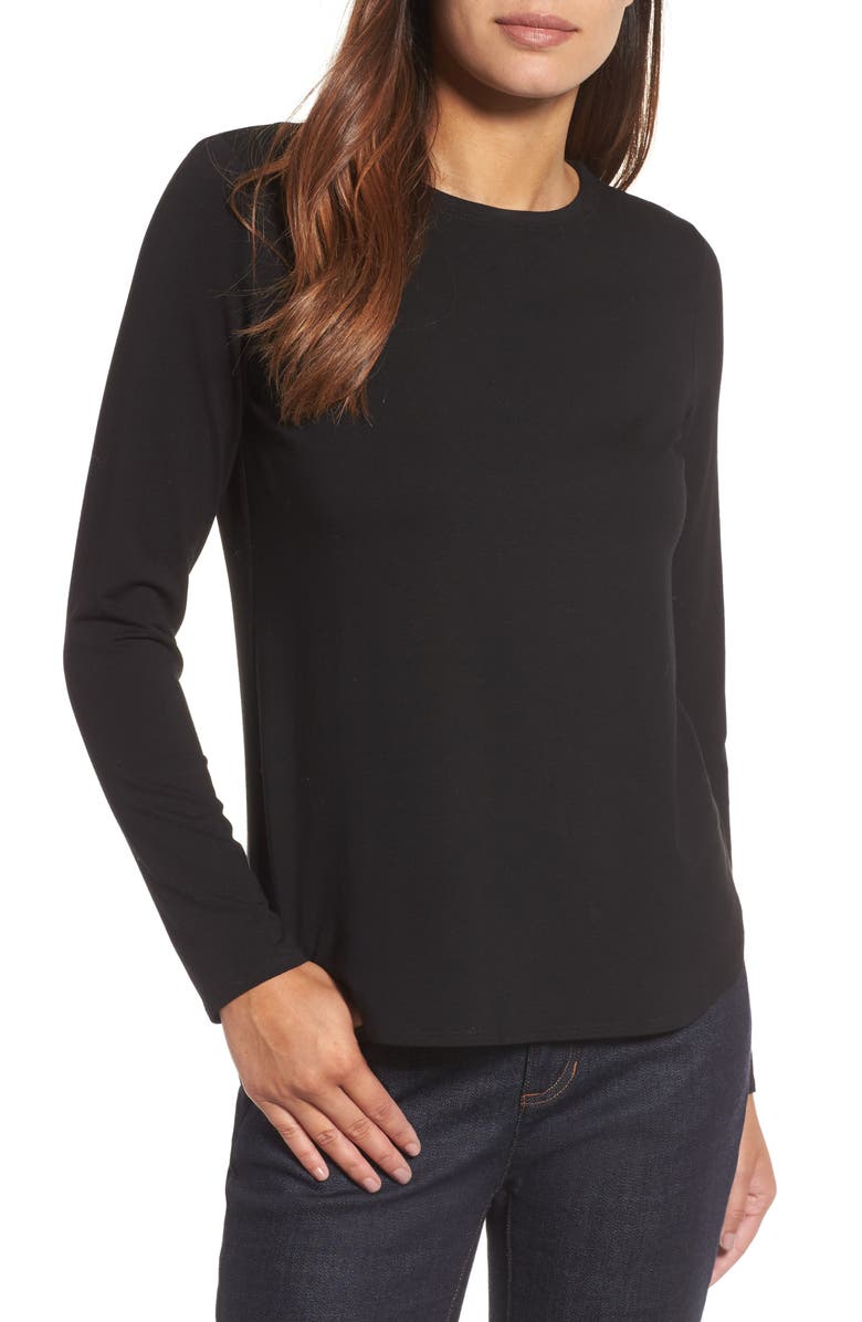 Eileen Fisher Crewneck Top, Main, color, 